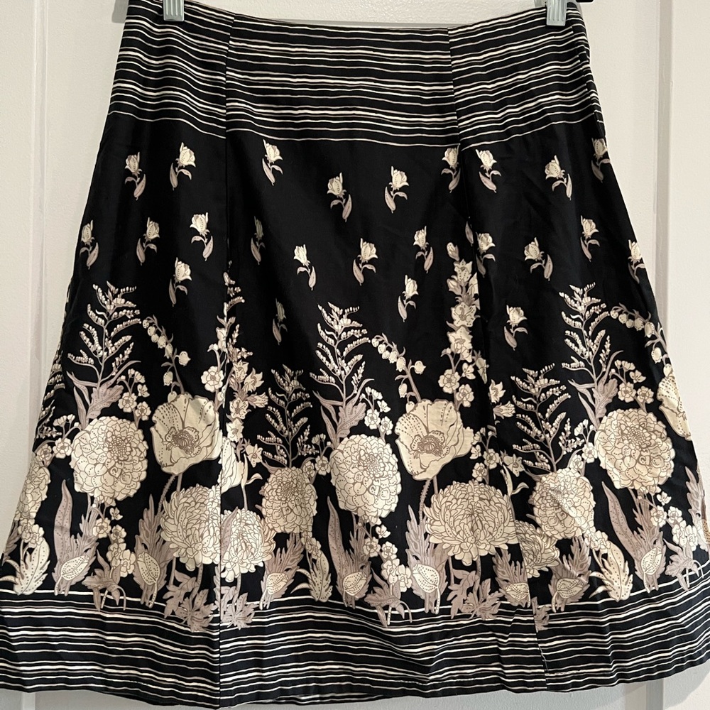 Black and cream floral skirt